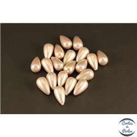 Boucles d'oreilles en perles de Majorque - Gouttes/16mm - Gris rose - Grade A