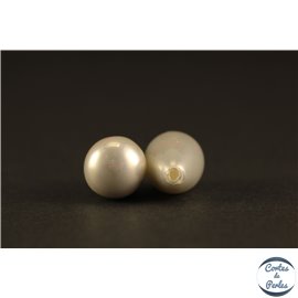 Boucles d'oreilles en perles de Majorque - Gouttes/16 mm - Gris - Grade A