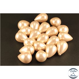 Boucles d'oreilles en perles de Majorque - Gouttes/18 mm - Rose pâle - Grade A