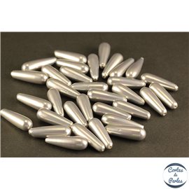 Boucles d'oreilles en perles de Majorque - Gouttes/Gris