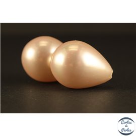 Boucles d'oreilles en perles de Majorque - Gouttes/22 mm - Rose pâle - Grade A