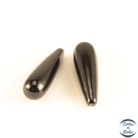 Boucles d'oreilles en perles de Majorque - Gouttes/Noire