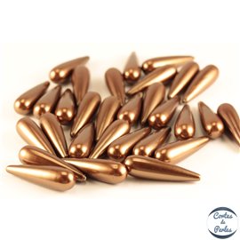 Boucles d'oreilles en perles de Majorque - Gouttes/Marron coconut