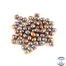 Boucles d'oreilles en perles de culture- Gouttes/5 mm - Multicolore - Grade AA