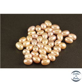 Boucles d'oreilles en perles de culture- Gouttes/6 mm - Rose orangé - Grade AA