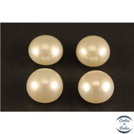 Boucles d'oreilles en perles de culture- Roue/Blanc crème