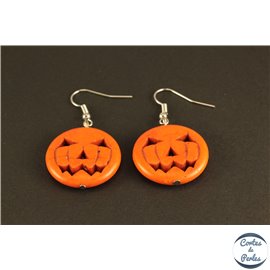 Boucles d'oreilles Halloween Citrouille - 25 mm - Orange