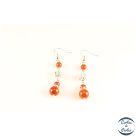 Boucles d'oreilles agate - 6 mm - Rouges