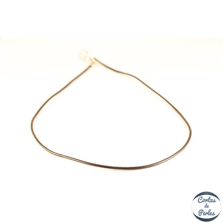 Collier cuir - 2 mm - Marron