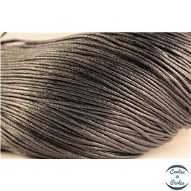 Cordon de coton ciré - 1 mm - Noir