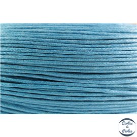 Cordon de coton ciré - 1 mm - Bleu