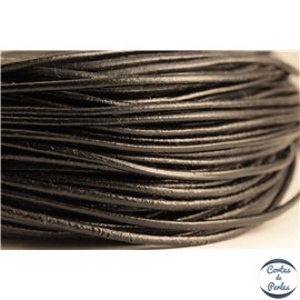 Cordon cuir - 2 mm - Noir