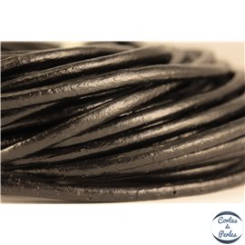 Cordon cuir - 3 mm - Noir