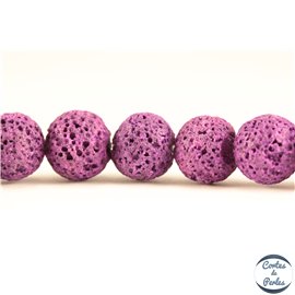 Perles de Lave - Ronde/10 mm - Violet