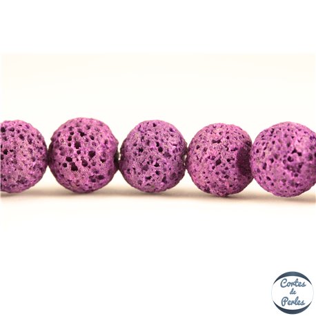 Perles de Lave - Ronde/10 mm - Violet