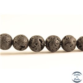 Perles de Lave - Ronde/6 mm - Noir