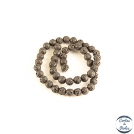 Perles de Lave - Ronde/8 mm - Noir