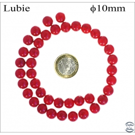 Perles de Bohème Lisses - Ronde/10 mm - Rouge