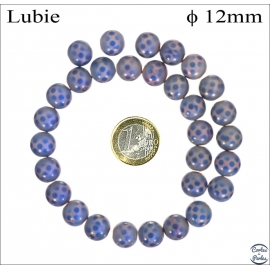 Perles de Bohème Lisses - Ronde/12 mm - Bleu