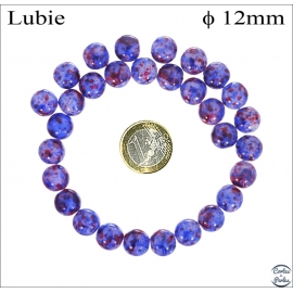 Perles de Bohème Lisses - Ronde/12 mm - Bleu