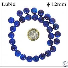 Perles de Bohème Lisses - Ronde/12 mm - Bleu