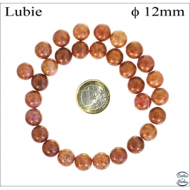 Perles de Bohème Lisses - Ronde/12 mm - Marron