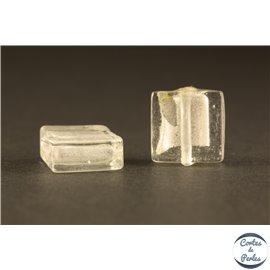 Perles en verre - Carrées/12 mm - Blanches