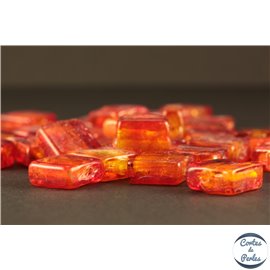 Perles en verre - Carrées/12 mm - Rouge orangé