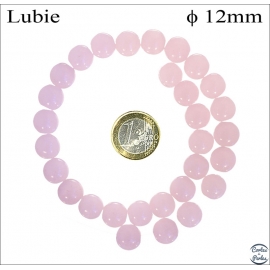 Perles de Bohème Lisses - Ronde/12 mm - Rose