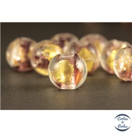 Perles en verre - Rondes/10 mm - Pourpres