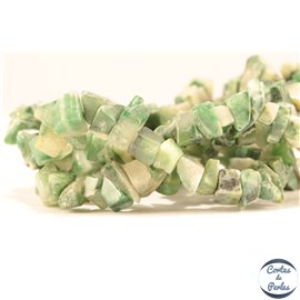 Perles semi précieuses en jade - Pépites/4 mm - Vert Sapin