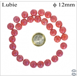 Perles de Bohème Lisses - Ronde/12 mm - Rouge
