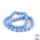 Perles semi précieuses en jade mashan - Rondes/10 mm - Bleu Roi