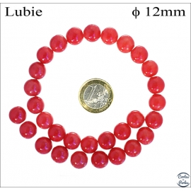 Perles de Bohème Lisses - Ronde/12 mm - Rouge