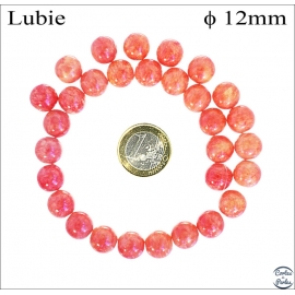 Perles de Bohème Lisses - Ronde/12 mm - Rouge