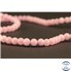 Perles semi précieuses en jade mashan - Rondes/4 mm - Rose Pâle