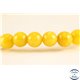 Perles semi précieuses en jade mashan - Rondes/4 mm - Jaune Canari