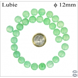 Perles de Bohème Lisses - Ronde/12 mm - Vert