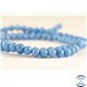 Perles semi précieuses en jade mashan - Rondes/4 mm - Bleu Roi
