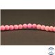 Perles semi précieuses en jade mashan - Rondes/4 mm - Rose Flamant