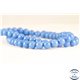 Perles semi précieuses en jade mashan - Rondes/6 mm - Bleu Roi