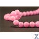 Perles semi précieuses en jade mashan - Rondes/6 mm - Rose Flamant