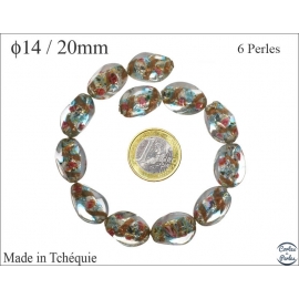 Perles en Verre de Tchéquie - Ovale/14 mm - Bleu