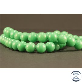 Perles semi précieuses en jade mashan - Rondes/8 mm - Vert Océan