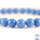 Perles semi précieuses en jade mashan - Rondes/8 mm - Bleu Roi