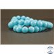 Perles semi précieuses en jade mashan - Rondes/8 mm - Turquoise Clair