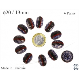 Perles en Verre de Tchéquie - Ovale/20 mm - Bleu