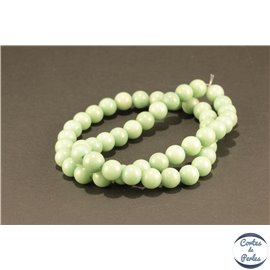 Perles semi précieuses en jade mashan - Rondes/8 mm - Kaki