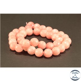 Perles semi précieuses en jade - Rondes/10 mm - Rose