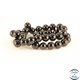 Perles semi précieuses en agate - Rondes/10 mm - Noir Brillant - Grade AB